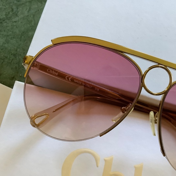 Chloe Gold and Pink Sunglasses main image 10